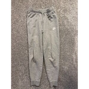 Nike Sweatpants Kids Small Gray Joggers Embroidered Logo Drawstring Waist *